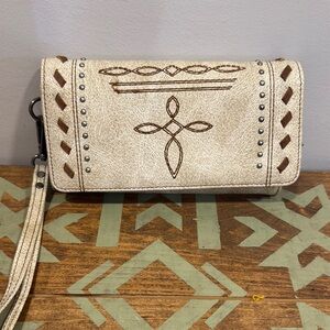 Elegant Cream and Brown Women's Clutch